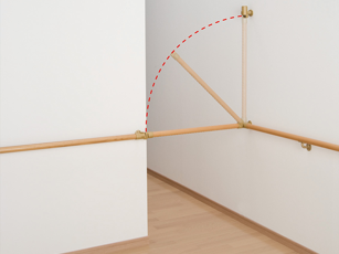 遮断機式手すり軸側面付ブラケット