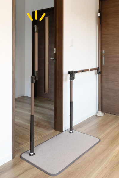 手すり棒がストップ